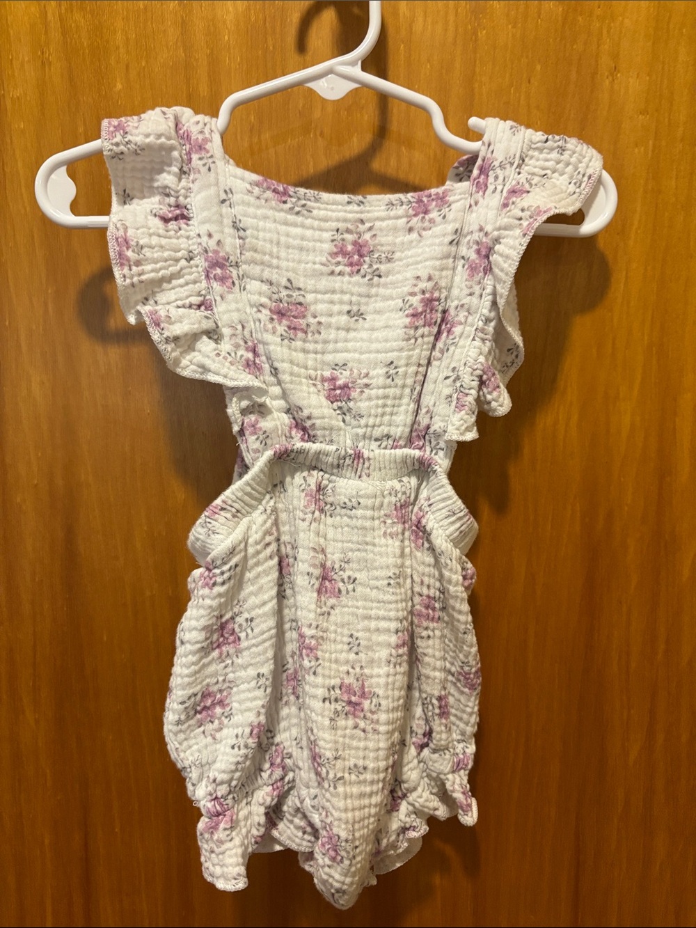 ⭐ 3 for $15
Amazon White Romper with Pink Floral Print